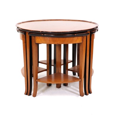 Lot 344 - An Art Deco quarter veneered walnut nest of tables