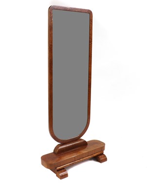 Lot 346 - An Art Deco burr walnut cheval mirror