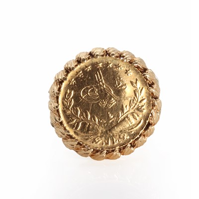 Lot 1374 - An Ottoman Empire gold coin ring