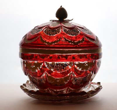 Lot 265 - A Bohemian glass bowl and cover
