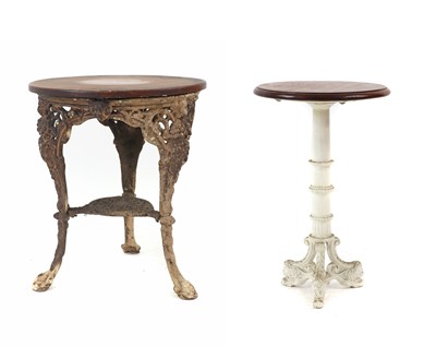 Lot 573 - A cast iron pub table