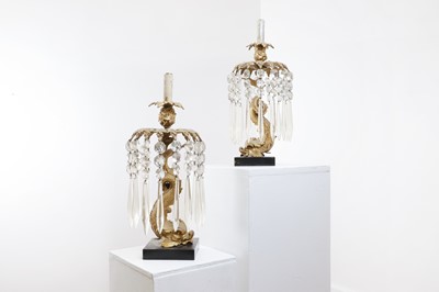 Lot 225 - A pair of neoclassical-style table lustres
