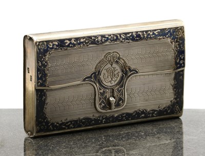 Lot 49 - A Russian niello silver case
