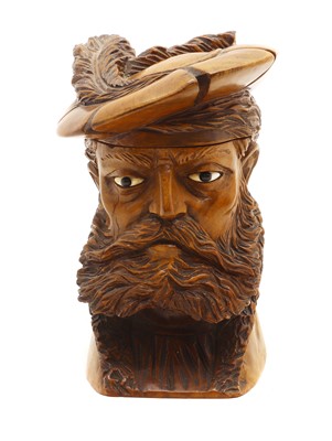 Lot 335 - A carved walnut inkwell