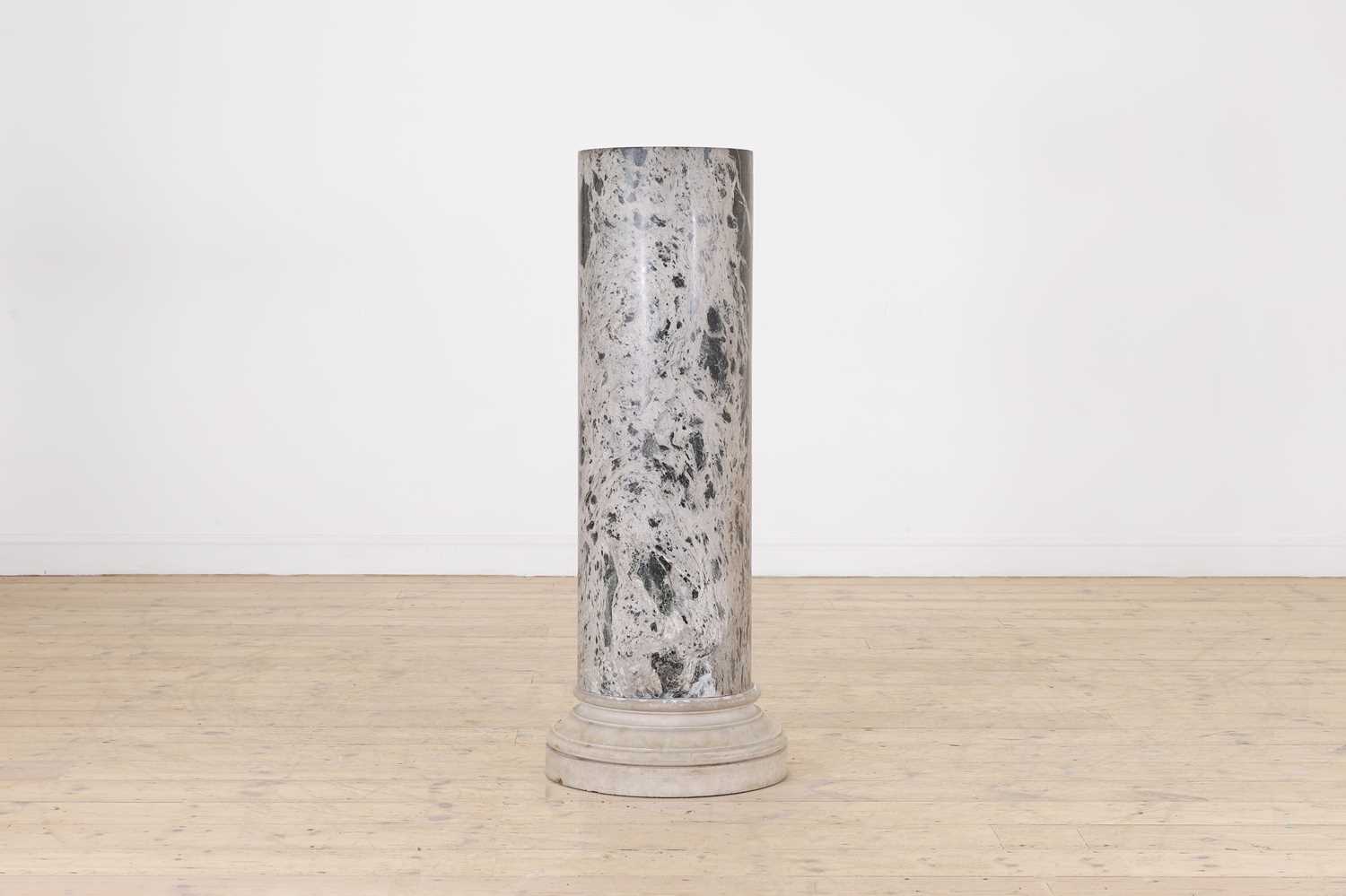 Lot 239 - A white and black grained marble column