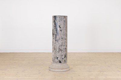 Lot 239 - A white and black grained marble column