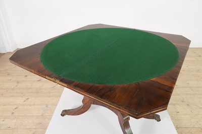 Lot 280 - A Regency rosewood and brass card table
