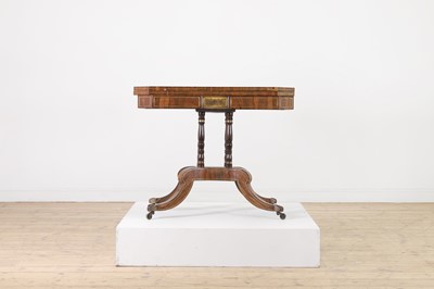 Lot 280 - A Regency rosewood and brass card table