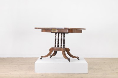 Lot 280 - A Regency rosewood and brass card table