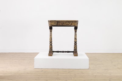 Lot 396 - An export black-lacquered and gilt worktable