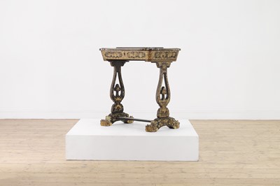 Lot 399 - An export black-lacquered and gilt worktable