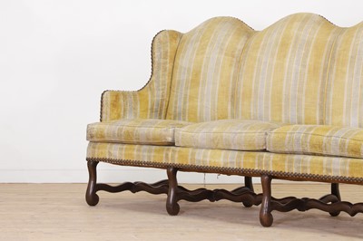 Lot 87 - A pair of Louis XV walnut sofas