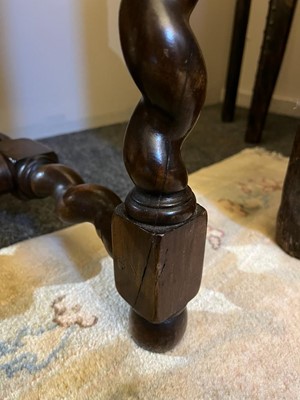 Lot 68 - A walnut elbow chair