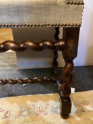 Lot 68 - A walnut elbow chair