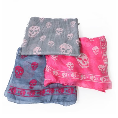Lot 1571 - Three Alexander McQueen 'Skull' scarves