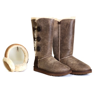 Lot 1496 - A pair of Ugg W Bailey button triplet bomber boots
