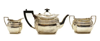 Lot 7 - A silver three piece tea service