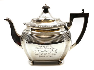 Lot 16 - A silver teapot