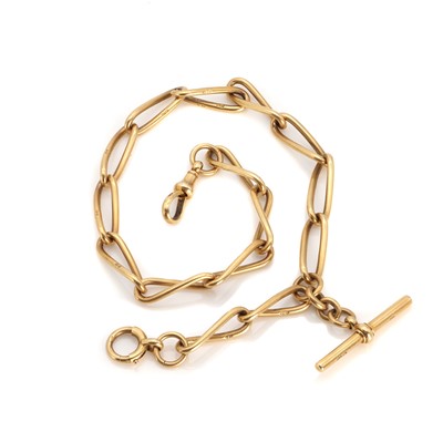 Lot 1421 - An 18ct gold long link Albert chain