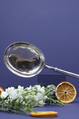 Lot 331 - A large Queen Anne silver anointing spoon