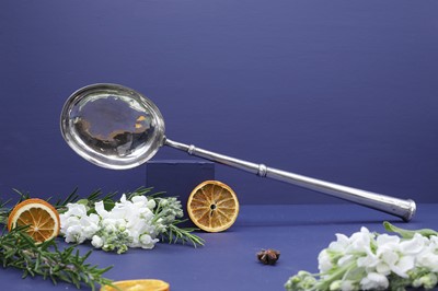 Lot 331 - A large Queen Anne silver anointing spoon