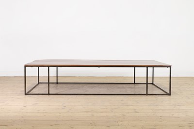 Lot 105 - A walnut and steel coffee table by Rose Uniacke