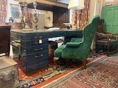 Lot 101 - A blue 'Odyssey' desk by Linley