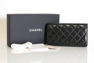 Lot 344 - A Chanel black leather wallet