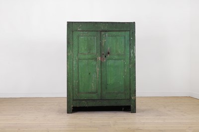 Lot 437 - A George III painted pine housekeeper's cupboard