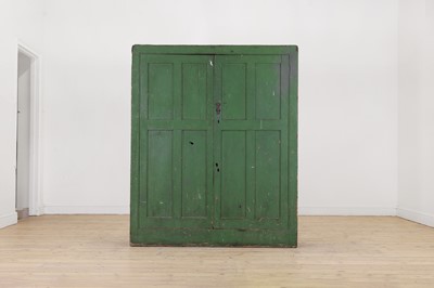 Lot 438 - A painted pine housekeeper's cupboard