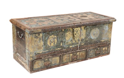 Lot 402 - A hardwood and brass Zanzibar chest