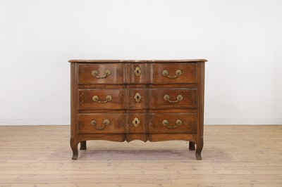 Lot 375 - A Louis XV provincial walnut commode