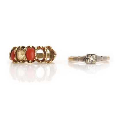 Lot 1243 - Two gold rings