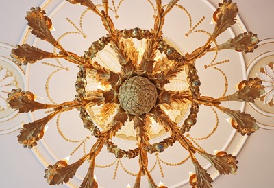 Lot 496 - A pair of Louis XV-style ormolu thirty-three-light chandeliers