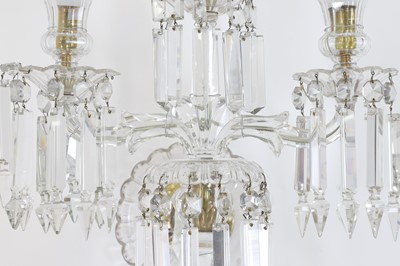 Lot 495 - A pair of cut-glass wall lights