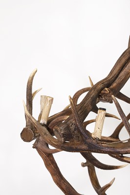 Lot 53 - A stag antler chandelier