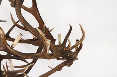 Lot 53 - A stag antler chandelier