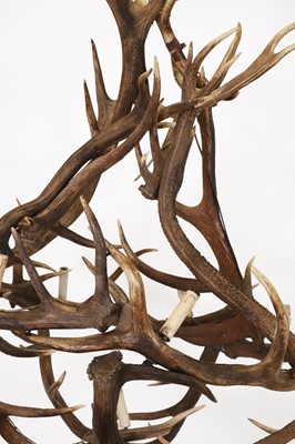 Lot 53 - A stag antler chandelier