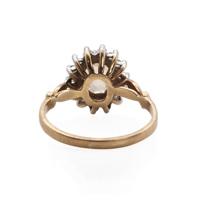 Lot 1108 - A 9ct gold morganite and diamond cluster ring