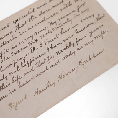 Lot 190 - A rare Dr Crippen signed document