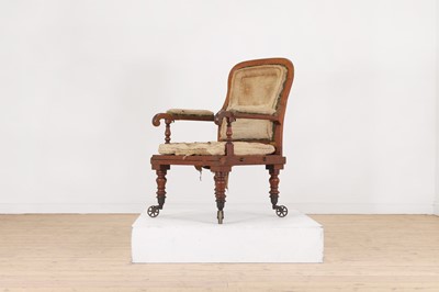 Lot 397 - A Victorian walnut campaign chair by John Alderman of London