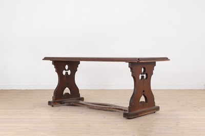 Lot 597 - A Victorian painted pitch pine tavern table