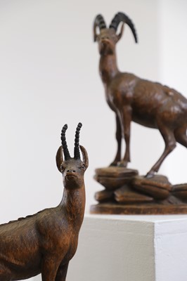 Lot 562 - A pair of Black Forest carved ibex