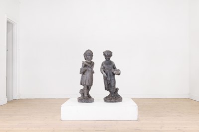 Lot 426 - A pair of lead statues in the manner of H Crowther