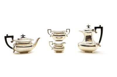 Lot 27 - A silver four piece tea service