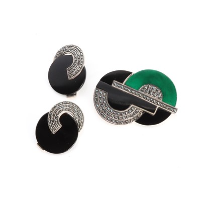 Lot 1350 - A collection of Art Deco and later silver jewellery