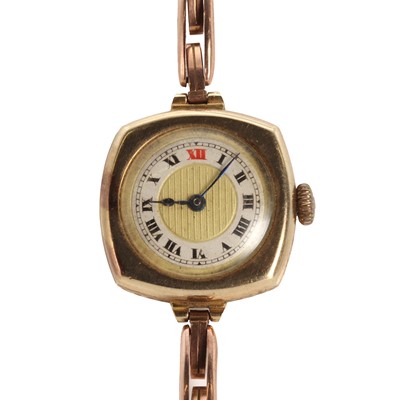 Lot 1447 - Two ladies' gold mechanical bracelet watches
