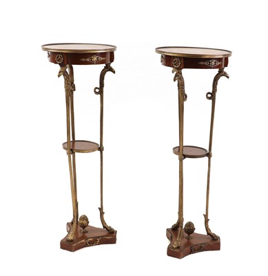 Lot 321 - A pair of French style mahogany gueridon