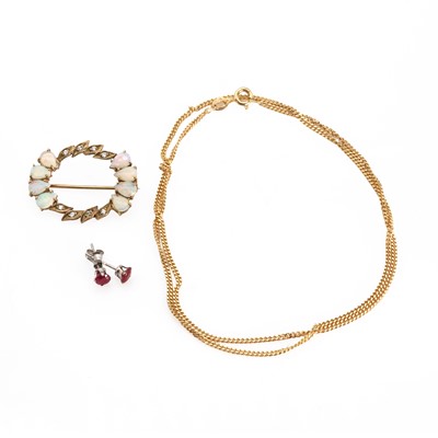 Lot 1297 - A small group of gold jewellery