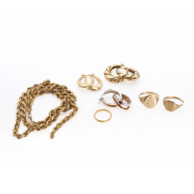 Lot 1314 - A collection of gold jewellery